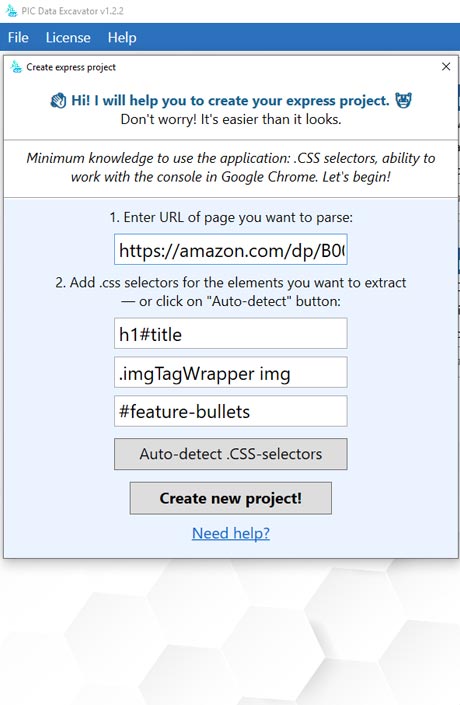 Application screenshots - express project