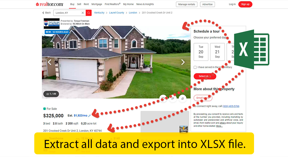 Realtor data scraper - extract data about Real Estate.