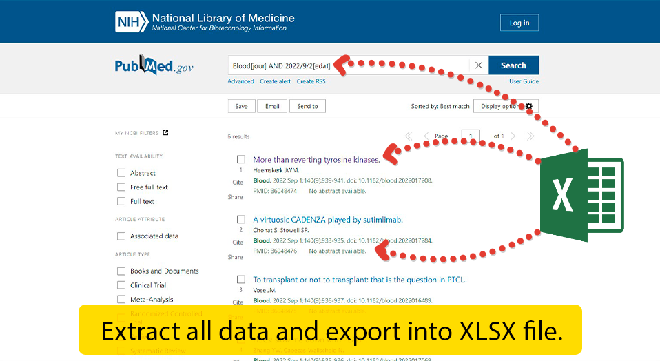 Data scraper Pubmed - extracting data about medical articles and medications.