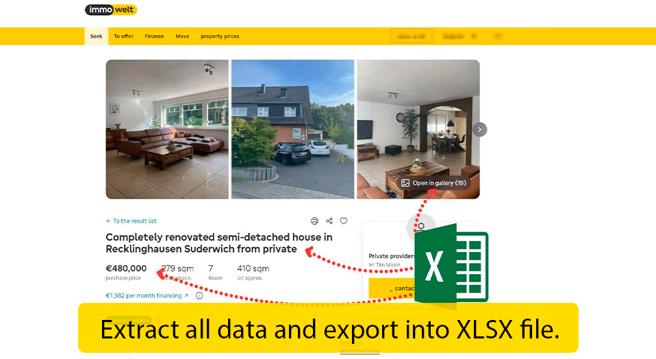 Immowelt data scraper - extract data about Real Estate