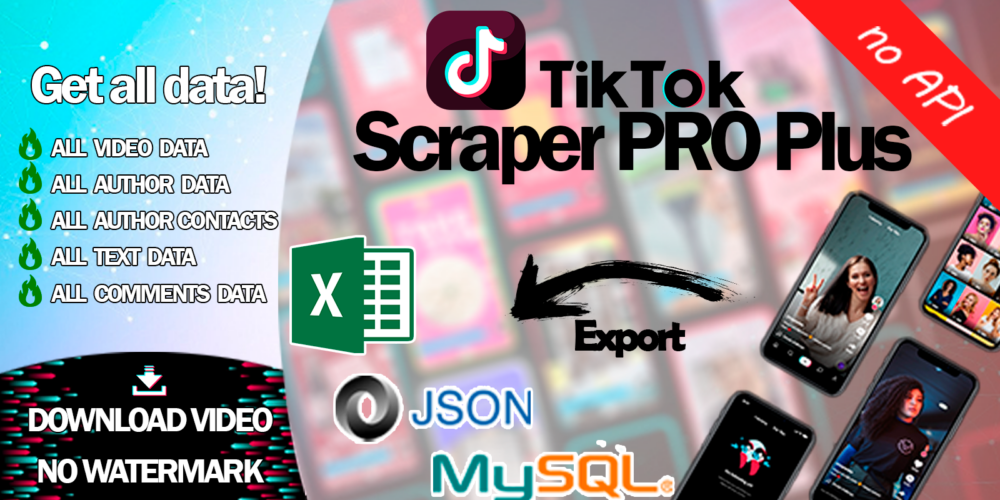 TikTok Scraper and video downloader PRO plus
