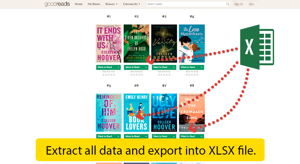 GoodReads data scraper - extract data about books