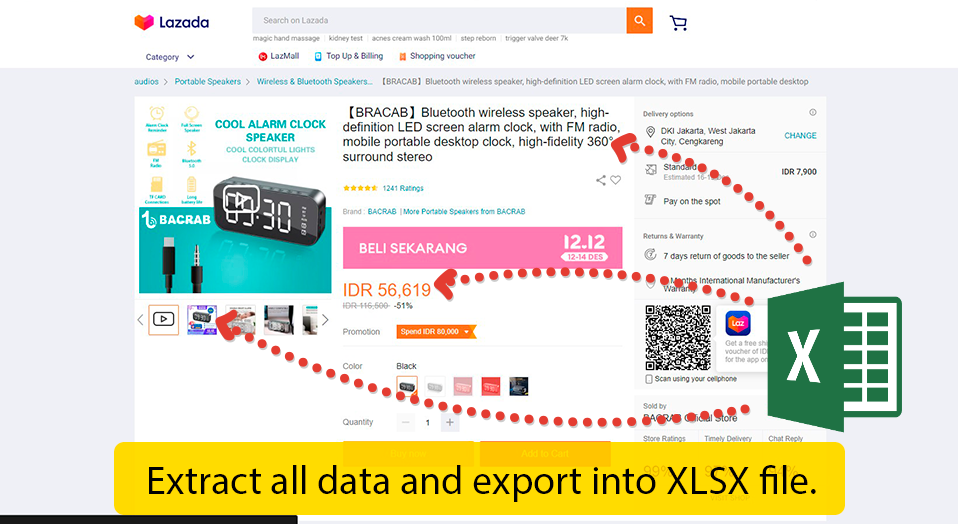 Data scraper Lazada - extracting data about various goods.