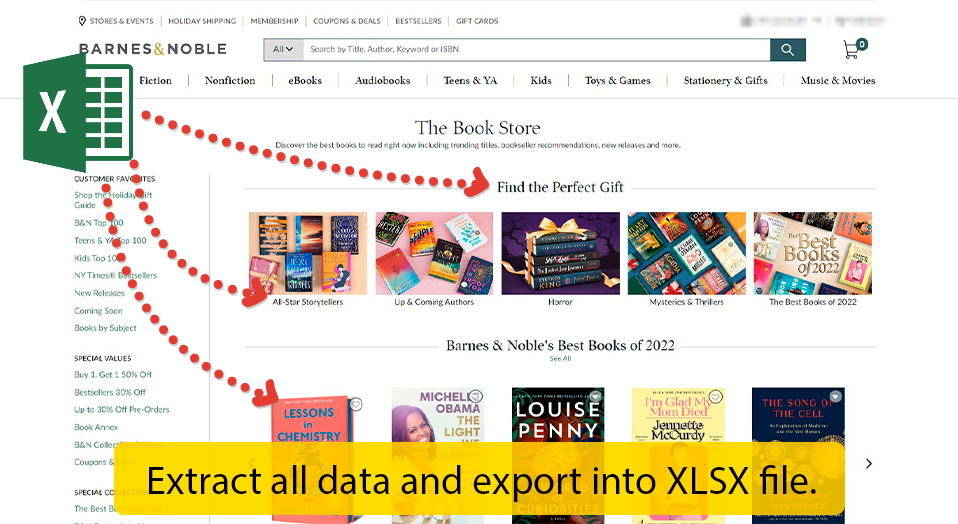 Barnes and Noble data scraper - extract data about books